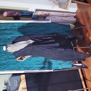 Black Crochet Boho Cardigan OS